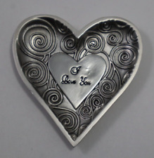 X4 I love you heart Mini TRAY jewelry catchall ring earring holder Ganz pewter