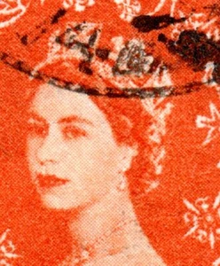 1958 Sg 570 ½d orange-red Minor Flaws: Spots on Nose Fine Used - Bild 1 von 4