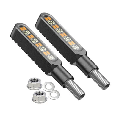 Motorcycle Turn Signal Light LED Mini DRL Strip Lamp Bar CNC Aluminum Waterproof - Image 1 of 4