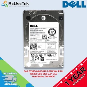 Disco duro Dell ST1800MM0078 1,8 TB 10 K RPM 12 Gb/s SED 512e 2,5" SAS 0WHR0G - Imagen 1 de 16