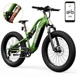 750W Electric Bike 28MPH 7-Speed Hydraulic Dual Disc Brakes Off-Road E-Bike - Picture 1 of 15
