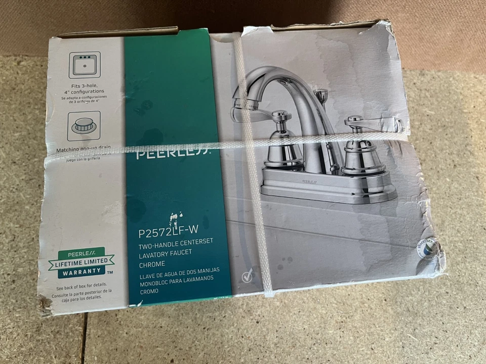 Peerless (P2572LF-BN-W)3 孔 2 手柄厕所龙头拉丝镍 C42 — 第 1/1 张图片