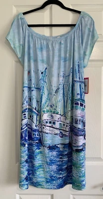 Leoma Lovegrove Dress Womens Size L Moody Blues Off The Shoulder Tie Back NwT - Image 1 of 4