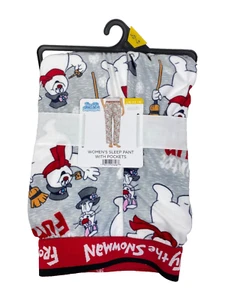 Frosty The Snowman Womens Velour Sleep Pants With Pockets Large 12-14 - Picture 1 of 5