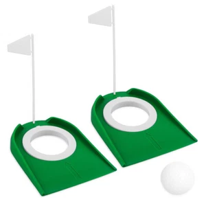 2 Pcs Aids Trainer Cup Hole Putter Indoor Putting Golf Flag Golf Putting Disc - Picture 1 of 24