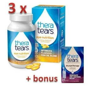 TheraTears Nutrition Omega-3 Eye Supplement Vitamin E Dry Eye Healthy Tears - Picture 1 of 7