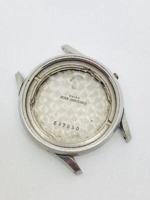 Estuche de acero inoxidable vintage Ulysse Nardin triple fecha fase lunar 35 mm sin vidrio  Foto 1 de 4