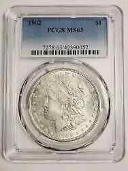 1902 P Morgan Silver Dollar PCGS MS-63 Cover