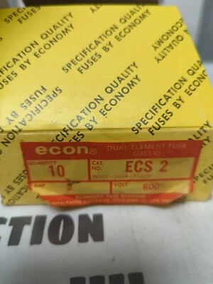 FEDERAL PACIFIC CO.,ECS-2,ECON 2 AMP FUSIBLES CAJA DE 10 NOS Foto 1 de 3