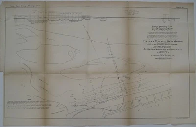 1878 Survey Map WINONA RAILWAY DRAW BRIDGE Mississippi River Minnesota Wisconsin - Image 1 of 4