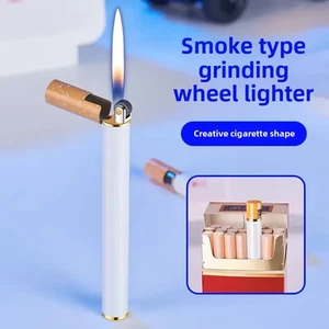 Mini Soft Flame Cigarette Type Lighter Grinding Wheel Pocket Gas Torch Gifts NEW - Picture 1 of 12