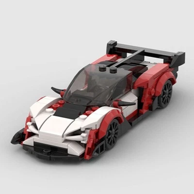Custom MOC Lego White & Red McLaren Sabre Super Car 219 Piece Building Brick Car - Image 1 of 4