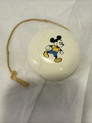 Juguete YoYo Blanco Disney Mickey Mouse Años 50 De Colección Producción Walt Disney Foto 1 de 4