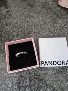 PANDORA STERLING SILVER RING: SIMPLE STAR BAND: Size 47: - Picture 1 of 5