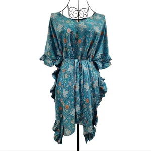 Seafolly Blue Print Swimsuit Coverup Size OS Swimming Summer Vacation Resortwear - Picture 1 of 6