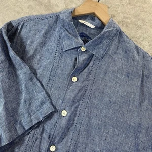 Tommy Bahama Shirt Men's XL Relax Chambray Short Sleeve Linen Button Coastal - Picture 1 of 7