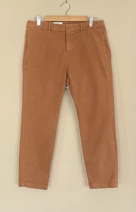 Nili Lotan Baumwollmischung gerades Bein Hose Seitentasche Größe 8 braun - Bild 1 von 7