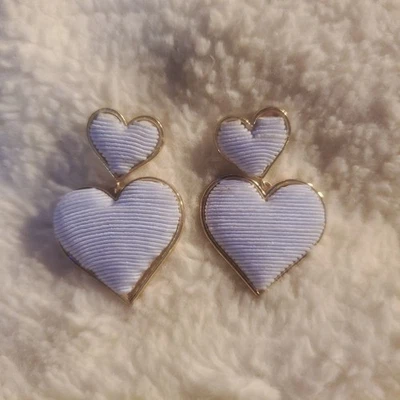 Pendientes Sugarfix Baublebar Oro Corazón Azul Acolchado Gota  Foto 1 de 2