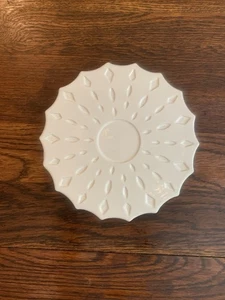 IKEA Stoneware Sunburst Vinterfest Block Candle Holder Trivet Plate White 10.25 - Picture 1 of 15
