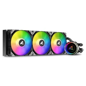 Sharkoon S90 RGB Computer case, Processor All-in-one liquid cooler 12 cm Black - Picture 1 of 5