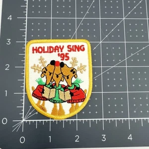 Vintage 95 Holiday Sing Patch Reindeer Singing Christmas - Picture 1 of 5