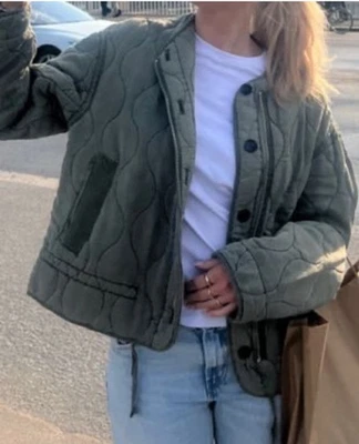 Zara ZW Collection Woman’s Padded Jacket Khaki Size M Ref 4088/043 - Image 1 of 4