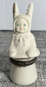 DEPT 56 Snowbabies  porcelain hinged box "Abracadabra" #26298 bunny in hat - Picture 1 of 13
