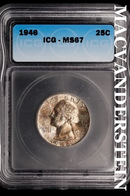 1948 Washington Quarter - ICG MS67 - Scarce  No Reserve  #SLi819 - Image 1 of 2