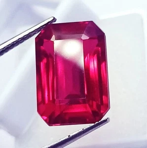 Beautiful Emerald Shape 22.80 Ct Certified Natural Ruby Loose Gemstone - Picture 1 of 7