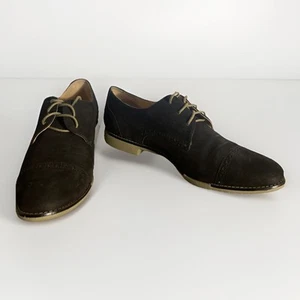 Cole Haan Gramercy Cap Toe Black Suede Oxford Shoes Women's 11B Black Suede - Picture 1 of 7