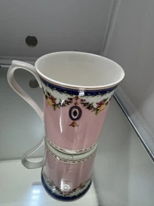 Rare Find! Queen’s Coral Victorian Borders Fine China Coffee Tea Cup - Picture 1 of 4