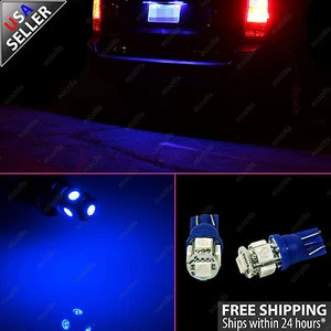 2x Ultra Azul Placa Etiqueta 5-SMD Bombilla LED T10 Cuña 192 168 W5W 2825 - Imagen 1 de 4