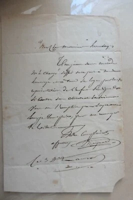 Lettre Autographe de Mocquard secrétaire de Napoléon III à Arsène Houssaye - Photo 1/4
