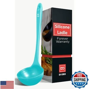 DI ORO Silicone Ladle - Heat-Resistant Large Kitchen Soup Spoon for Cooking a - Picture 1 of 5