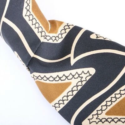 Corbata de seda Hardy Amies azul dorado blanco estampado aleta corbata Foto 1 de 4