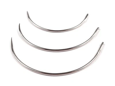 3 gebogene Nadeln 3,5-5,0cm, Rundnadeln Polsternadeln Sattlernadel Ledernadel - Bild 1 von 2