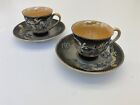 Moriage Dragonware Demitasse. Set Of Two Cups And Saucer