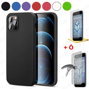 Funda + Protector Cristal iPhone X XS 11 12 13 Pro Max Mini Carcasa Silicona TPU - Imagen 1 de 3