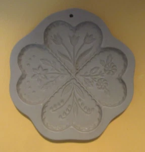 VTG. 1994 HILL DESIGN "FOUR HEARTS" BROWN BAG COOKIE ART MOLD-Retired-Displayed! - Picture 1 of 3