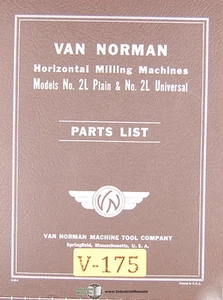 Piezas de repuesto de fresado manual Van Norman 2L, fresado 2L - Imagen 1 de 4
