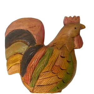 Vintage Hand Carved and Painted Wooden Chicken Farm House Folk Art Sculpture - Picture 1 of 13