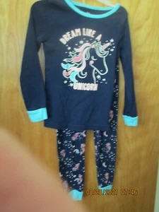 GIRLS MEMBERS MARK PAJAMA SET UNICORN SIZE 5T - Picture 1 of 3