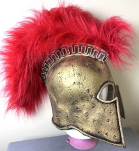 Adult Roman Soldier Gladiator Costume Helmet Theater Cosplay Hat and Crest - Picture 1 of 4