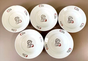 Juego de 5 cuencos para niños arte bebé vajilla cerámica soviética utensilios de cocina URSS - Imagen 1 de 5