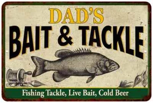 DAD'S Bait & Tackle Personalized Metal Sign Man Cave Gift 112180016002 - Picture 1 of 1
