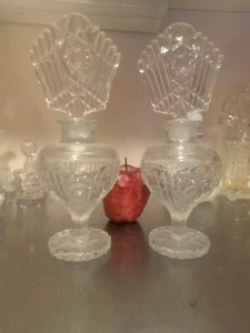 Paar riesige antike Kristall Parfüm Flaschen - AOx - Bild 1 von 5