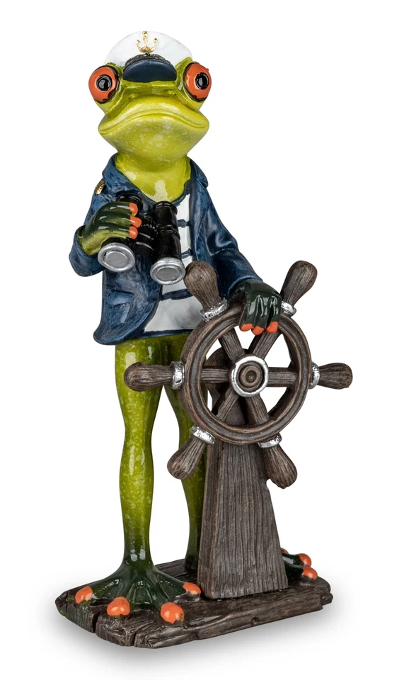 Dekofigur Froschmann Seefahrer Kapitän H. 18cm grün Formano Froschhausen - Bild 1 von 1