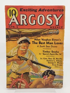 Argosy All-Story Weekly Pulp Magazine - April 4, 1936 - Allan Elston - Picture 1 of 3
