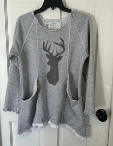 Top de ciervo gris Farmhouse Frocks para mujer talla pequeña - Imagen 1 de 10