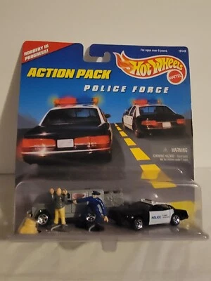 1996 Hot Wheels Action Pack Police Force, Armored Truck, Police Car, 1/64 - Image 1 of 4